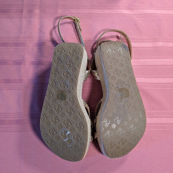 Gianni Bini Gold Sequin Ankle Strap Platform Sandals - Picture 8 of 14